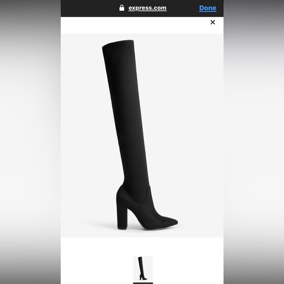 Black Stretch Over The Knee Boots( size 7) Never Been worn!! - Picture 4 of 8